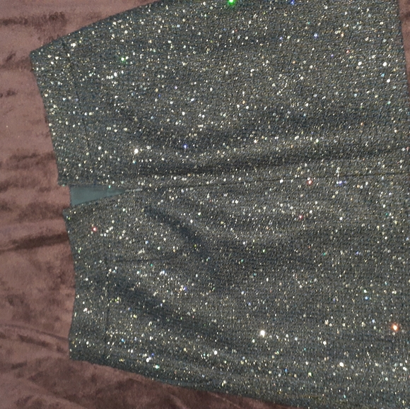Navy blue tweed w/ sequins skirt-with pockets! - Picture 3 of 4